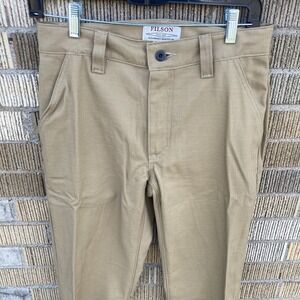 CC Filson Fenimore Twill Pant Sz 28 MADE USA 11010726 Warm Tan Khaki Unhemmed